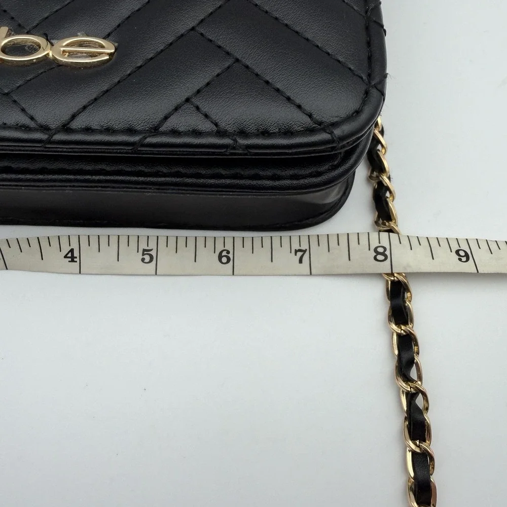 Set 2‎ Bebe Crossbody Black  Purse With Wallet Chain  Strap Logo Mob Wife Gold